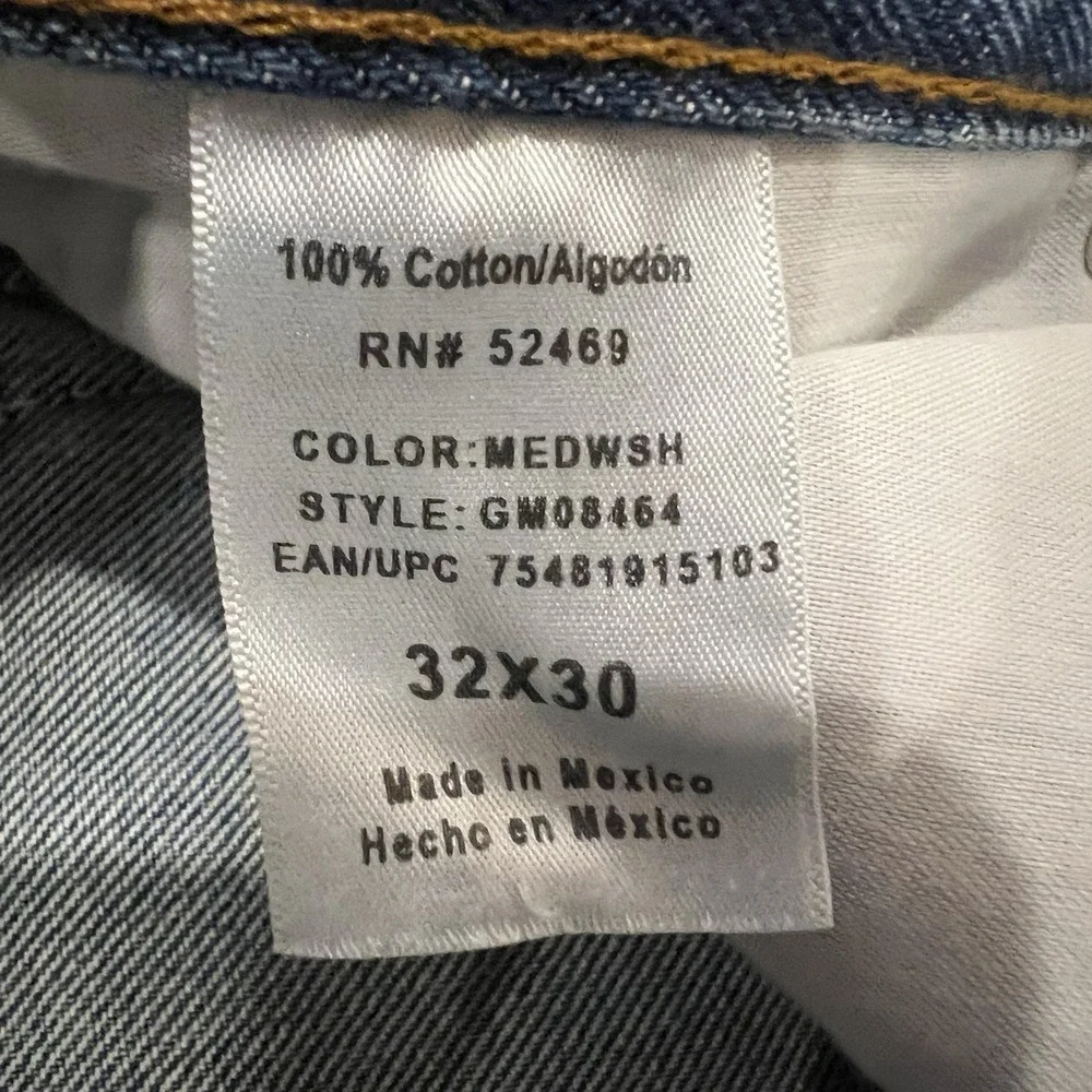 George Two Tone Jeans Straight Size 32X30 Ripped Fit - Picture 7 of 9